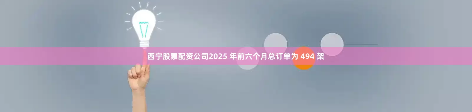 西宁股票配资公司2025 年前六个月总订单为 494 架